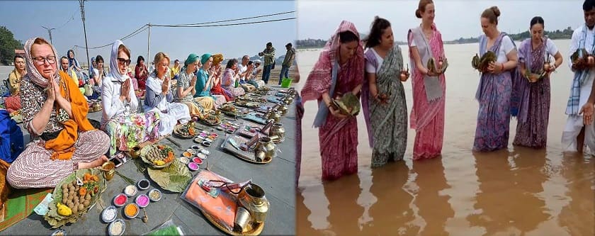 Russian women offered pind daan puja in Gaya, Bihar